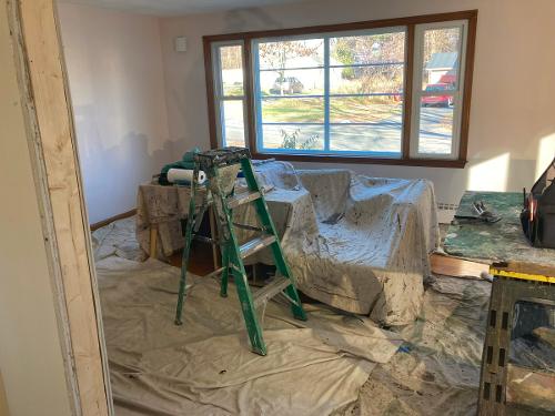 Mark Barry Painting Amherst Living Room Before